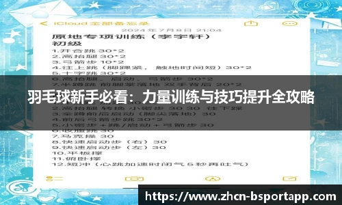 羽毛球新手必看：力量训练与技巧提升全攻略